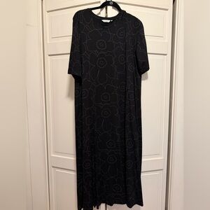 EUC Marimekko Black Floral Midi Dress